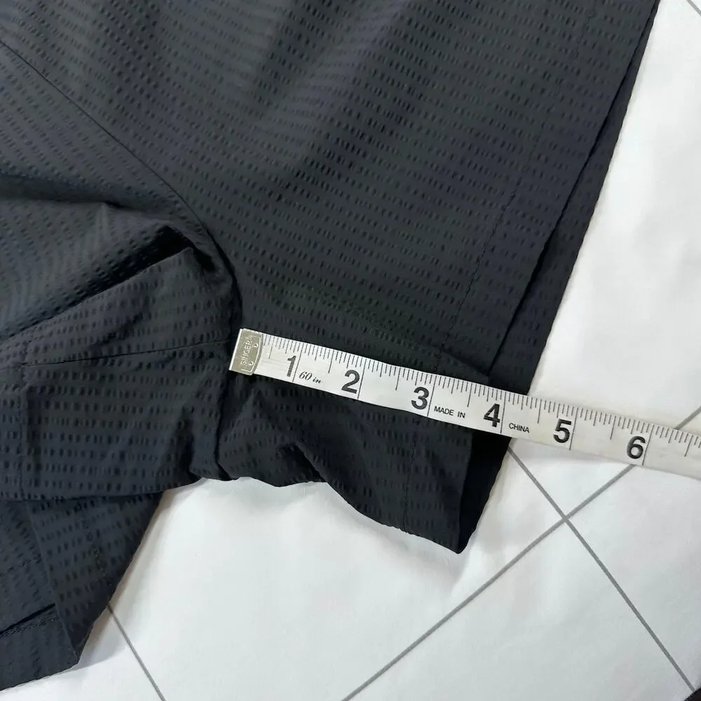 Athleta Shorts Womens 6 Black Textured Brooklyn Nylon Stretch Casual Athletic - Picture 10 of 12